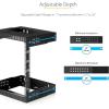 StarTech.com 2-Post 15U Heavy-Duty Wall Mount Network Rack, 19″ Open Frame Server Rack with Adjustable Depth, Wall Mount Data Rack for IT / AV / Patch Panel / Computer Equipment (RK15WALLOA)(12U)