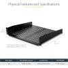 StarTech.com 2U Server Rack Shelf – Universal Vented Rack Mount Cantilever Tray for 19″ Network Equipment Rack & Cabinet – Heavy Duty Steel – Weight Capacity 50lb/23kg – 16″ Deep Shelf, TAA(16″ Depth)