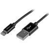 StarTech.com 2m (6ft) Long Black Apple 8-pin Lightning Connector to USB Cable for iPhone / iPod / iPad – Charge and Sync Cable (USBLT2MB)(Black)