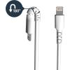 StarTech.com 3 Foot (1m) Durable Black USB-A to Lightning Cable – Heavy Duty Rugged Aramid Fiber USB Type A to Lightning Charger/Sync Power Cord – Apple MFi Certified iPad/iPhone 12 (RUSBLTMM1MB)(White)