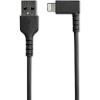 StarTech.com 3ft (1m) Durable USB A to Lightning Cable – Black 90° Right Angled Heavy Duty Rugged Aramid Fiber USB Type A to Lightning Charging/Sync Cord – Apple MFi Certified – iPhone (RUSBLTMM1MBR)(Black)