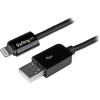 StarTech.com 3m (10ft) Long Black Apple® 8-pin Lightning Connector to USB Cable for iPhone / iPod / iPad – Charge and Sync Cable (USBLT3MB)