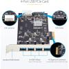 StarTech.com 4-Port USB PCIe Card, USB 3.2 5Gbps, PCI Express Card with 4X Independent USB Controllers, 4X USB-A Ports