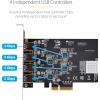 StarTech.com 4-Port USB PCIe Card, USB 3.2 5Gbps, PCI Express Card with 4X Independent USB Controllers, 4X USB-A Ports
