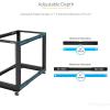 StarTech.com 4-Post 12U Mobile Open Frame Server Rack, 19in Network Rack with Wheels, Rolling Rack for Computer/AV/Data/IT Equipment – Casters, Leveling Feet or Floor Mounting (4POSTRACK12U)(8U)