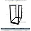 StarTech.com 4-Post 12U Mobile Open Frame Server Rack, 19in Network Rack with Wheels, Rolling Rack for Computer/AV/Data/IT Equipment – Casters, Leveling Feet or Floor Mounting (4POSTRACK12U)(25U)
