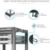 StarTech.com 4-Post 12U Mobile Open Frame Server Rack, 19in Network Rack with Wheels, Rolling Rack for Computer/AV/Data/IT Equipment – Casters, Leveling Feet or Floor Mounting (4POSTRACK12U)(18U)