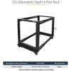 StarTech.com 4-Post 12U Mobile Open Frame Server Rack, 19in Network Rack with Wheels, Rolling Rack for Computer/AV/Data/IT Equipment – Casters, Leveling Feet or Floor Mounting (4POSTRACK12U)(12U)