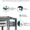 StarTech.com 4-Post 12U Mobile Open Frame Server Rack, 19in Network Rack with Wheels, Rolling Rack for Computer/AV/Data/IT Equipment – Casters, Leveling Feet or Floor Mounting (4POSTRACK12U)(12U)