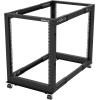 StarTech.com 4-Post 12U Mobile Open Frame Server Rack, 19in Network Rack with Wheels, Rolling Rack for Computer/AV/Data/IT Equipment – Casters, Leveling Feet or Floor Mounting (4POSTRACK12U)(15U)