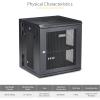 StarTech.com 4-Post 12U Wall Mount Network Cabinet with 1U Shelf, 19in Wall-Mounted Server Rack Kit, Up to 16in Mounting Depth, Ships Fully Assembled(12U)