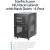 StarTech.com 4-Post 18U Server Rack Cabinet, 19″ Data Rack Cabinet Kit for IT / Network Equipment, with Adjustable Mounting Rails, Ships Fully Assembled(18U)
