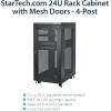 StarTech.com 4-Post 18U Server Rack Cabinet, 19″ Data Rack Cabinet Kit for IT / Network Equipment, with Adjustable Mounting Rails, Ships Fully Assembled(24U)