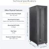 StarTech.com 4-Post 42U Server Rack Cabinet, 19″ Data Rack Cabinet for IT Equipment Mount, Full Size Network Cabinet Storage, Ships Fully Assembled(42U)