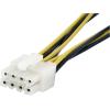 StarTech.com 6 Inch 4 Pin to 8 Pin EPS Power Adapter with LP4 – F/M – ATX to EPS Power Adapter (EPS48ADAP), Black