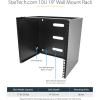 StarTech.com 6U Wall Mount Network Rack – 14 Inch Deep (Low Profile) – 19″ Patch Panel Bracket for Shallow Server and IT Equipment, Network Switches – 44lbs/20kg Weight Capacity, Black (WALLMOUNT6)(10U)