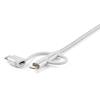 StarTech.com 6ft (1.8m) USB Multi-Charging Cable, USB to Lightning/USB-C/Micro-USB, Apple MFi Certified, Braided Charger Cord