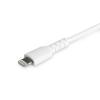 StarTech.com 6ft (2m) Durable USB-C to Lightning Cable – Right-Angled Heavy Duty USB Type-C to Lightning Charging/Sync Cord – Apple MFi Certified – Rugged iPhone Lightning Cable (RUSB2CLTMM2MR)(White)