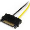 StarTech.com 6in SATA Power to 6 Pin PCI Express Video Card Power Cable Adapter – SATA to 6 pin PCIe power, Black, Yellow (SATPCIEXADAP)