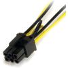StarTech.com 6in SATA Power to 6 Pin PCI Express Video Card Power Cable Adapter – SATA to 6 pin PCIe power, Black, Yellow (SATPCIEXADAP)