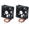 StarTech.com 80x25mm Dual Ball Bearing Computer Case Fan w/ TX3 Connector (FANBOX2),Black(1 Count (Pack of 2))