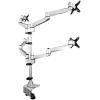 StarTech.com Desk Mount Quad Monitor Arm – Premium Articulating VESA 4 Monitor Mount 2×2 up to 30″ (24.8lb/11.3kg) – Height Adjustable Pole Mount – Tilt/Swivel/Rotate – C-Clamp/Grommet, TAA