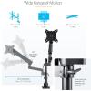 StarTech.com Desk Mount Triple Monitor Arm for Up to Three 27in Screens, VESA 75×75/100×100, Mechanical Spring Arm(Single Monitor)