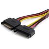 StarTech.com Dual SATA to LP4 Power Doubler Cable Adapter 2 SATA to 4 Pin LP4 Internal PC Peripheral Power Supply Connector SATA Y Cable Male/Female 18 AWG Wire 9 Amps/108W (DSATPMOLP4)