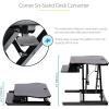 StarTech.com Height Adjustable Standing Desk Converter – Sit Stand Desk with One-Finger Adjustment – Ergonomic Desk (ARMSTS),Black & Silver(Corner Desk)
