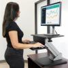 StarTech.com Height Adjustable Standing Desk Converter – Sit Stand Desk with One-Finger Adjustment – Ergonomic Desk (ARMSTS),Black & Silver(Regular)