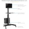 StarTech.com Mobile Standing Desk – Portable Sit Stand Ergonomic Height Adjustable Cart on Wheels – Rolling Computer/Laptop Workstation Table with Locking One-Touch Lift for Teacher/Student (STSCART2)(Mobile Workstation Cart)