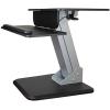StarTech.com Mobile Standing Desk – Portable Sit Stand Ergonomic Height Adjustable Cart on Wheels – Rolling Computer/Laptop Workstation Table with Locking One-Touch Lift for Teacher/Student (STSCART)(w/Articulating Monitor Arm)