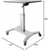 StarTech.com Mobile Standing Desk – Portable Sit Stand Ergonomic Height Adjustable Cart on Wheels – Rolling Computer/Laptop Workstation Table with Locking One-Touch Lift for Teacher/Student (STSCART)(Mobile Sit-Stand)