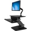 StarTech.com Mobile Standing Desk – Portable Sit Stand Ergonomic Height Adjustable Cart on Wheels – Rolling Computer/Laptop Workstation Table with Locking One-Touch Lift for Teacher/Student (STSCART)(w/Articulating Monitor Arm)