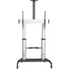 StarTech.com Mobile TV Stand – Heavy Duty TV Cart for 60-100″ Display (100kg/220lb) – Height Adjustable Rolling Flat Screen Floor Standing on Wheels – Universal Television Mount w/Shelves (STNDMTV100)