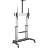 StarTech.com Mobile TV Stand – Heavy Duty TV Cart for 60-100″ Display (100kg/220lb) – Height Adjustable Rolling Flat Screen Floor Standing on Wheels – Universal Television Mount w/Shelves (STNDMTV100)