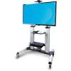 StarTech.com Rolling TV Cart/Stand On Wheels, Up to 100-inch/220lb Flat Screens, Hand Crank Height Adjustable Mobile Trolley