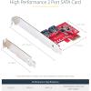 StarTech.com SATA PCIe Card – 2 Port PCIe SATA Expansion Card – 6Gbps – Full/Low Profile – PCI Express to SATA Adapter/Controller – ASM1061 Non-Raid – PCIe to SATA Converter, TAA