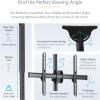 StarTech.com TV Ceiling Mount, Hanging Single Screen Vesa Mount for 32”-75″ TVs/Displays – Height Adjustable Telescopic Pole(98.4″-117.6″)