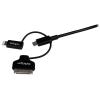 StarTech.com USB Multi Charging Cable – 3.3 ft / 1m – Lightning / USB-C / Micro-USB – Braided – MFi Certified – USB 2.0 – 3 in 1 Charging (LTCUB1MGR) Silver(8-pin lightning|micro-USB|30-pin dock)