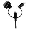 StarTech.com USB Multi Charging Cable – 3.3 ft / 1m – Lightning / USB-C / Micro-USB – Braided – MFi Certified – USB 2.0 – 3 in 1 Charging (LTCUB1MGR) Silver(8-pin lightning|micro-USB|30-pin dock)