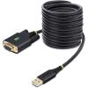 StarTech.com 10ft/3m USB to Null Modem Serial Adapter Cable, COM Retention, FTDI, USB-A to RS232, Changeable DB9 Screws/Nuts