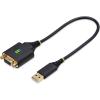 StarTech.com 1ft/30cm USB to Null Modem Serial Adapter Cable, COM Retention, FTDI, USB-A to RS232, Changeable DB9 Nuts/Screws