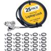 StarTech.com 25-Pack Universal Laptop Lock 6.6ft (2m), Master Keyed Security Cable, Compatible with Noble Wedge/Nano/K-Slot; TAA(Master Keyed)