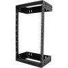 StarTech.com 2-Post 15U Heavy-Duty Wall Mount Network Rack, 19″ Open Frame Server Rack with Adjustable Depth, Wall Mount Data Rack for IT / AV / Patch Panel / Computer Equipment (RK15WALLOA)(18U)