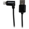 StarTech.com 2m 6ft Angled Black Apple 8-pin Lightning to USB Cable for iPhone iPod iPad – Angled Lightning Cable – Charge & Sync – 2 m (USBLT2MBR)(Black)