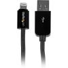 StarTech.com 3m (10ft) Long Black Apple® 8-pin Lightning Connector to USB Cable for iPhone / iPod / iPad – Charge and Sync Cable (USBLT3MB)