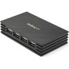 StarTech.com 4 Port Compact Black USB 2.0 Hub – Bus-powered or with Included Power Adapter – Portable Mac/PC laptop hub, TAA (ST4202USB)