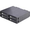StarTech.com 4-Bay Backplane for U.2 Drives, Fits in a 5.25inch Bay, Mobile Rack Enclosure for 2.5inch U.2 (SFF-8639) NVMe SSDs, Includes Mini-SAS HD Cables/Removeable Trays (4U2525-SAS-BACKPLANE)