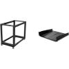 StarTech.com 4-Post 12U Mobile Open Frame Server Rack, 19in Network Rack with Wheels, Rolling Rack for Computer/AV/Data/IT Equipment – Casters, Leveling Feet or Floor Mounting (4POSTRACK12U)(15U)